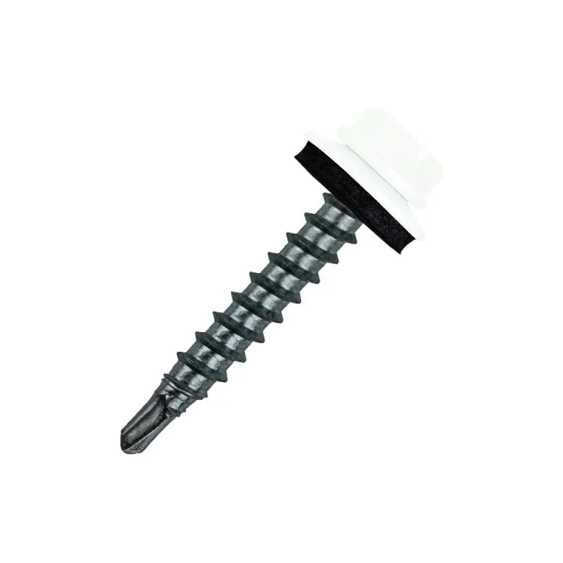 Кровельный саморез Rizzel 4,8x70 RAL 9003, сверло №1, 100 шт. 00000319283
