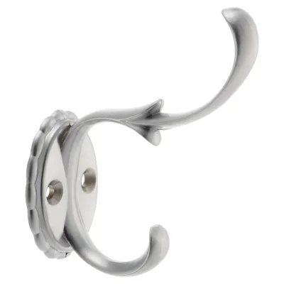 Двухрожковый мебельный крючок Kerron матовый хром KR-0110-SC