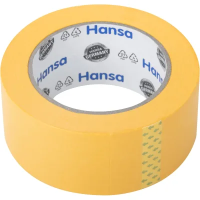 Малярная лента HANSA Professional из японской рисовой бумаги, для точных краев, желтая, 48 мм x 50 м 701248