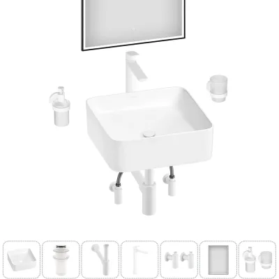 Набор Wellsee 7 в 1 Mint накладная раковина 38x38 см 20218886R