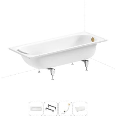 Стальная ванна 170х75 см Sanitana BLB Europa 20220676R в наборе 4 в 1 20220676R