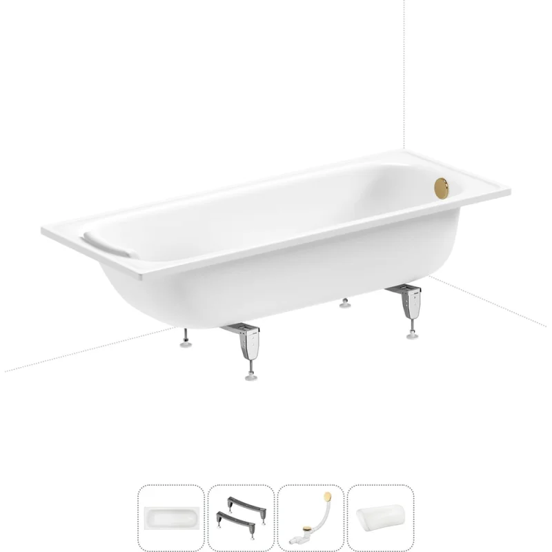 Стальная ванна 170х75 см Sanitana BLB Europa 20220676R в наборе 4 в 1 20220676R