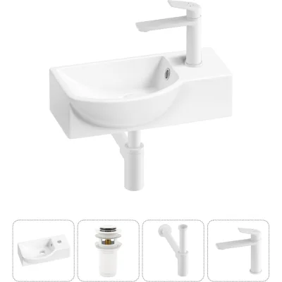 Комплект Wellsee 4 в 1 Lavinia Boho Bathroom Sink накладная/подвесная раковина 40x23 см 20216060R