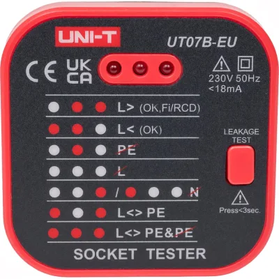 Тестер розеток UNI-T UT07B-EU 13-1121