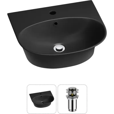 Комплект Wellsee 2 в 1 Lavinia Boho Bathroom Sink накладная/подвесная раковина 46x41 см 20216681R
