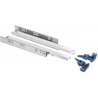 Направляющие скрытого монтажа GTV MODERN SLIDE PRO L-450, с 3D регулировкой полного выдвижения, для деревянных ящиков PB-3D0SHX18-450-PRO
