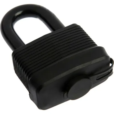 Навесной замок LOCKLAND 65 мм, влагозащищенный, короткая дужка, 3 ключа, цвет черный 5392194