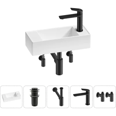 Комплект 5 в 1 Wellsee Bathroom Sink накладная/подвесная раковина 43x18 см состоит 20216258R