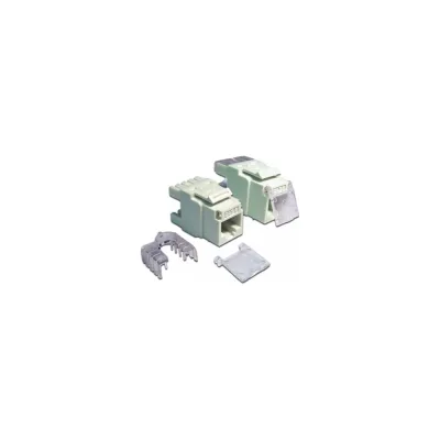 Вставка Keystone LANMASTER RJ-45, категория 6, белая, со встроенной шторкой, 180 градусов, LAN-OK45U6/180P-WH