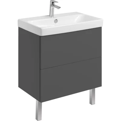 Тумба AQUATON Юнит 70 антрацит, Раковина Адриана 70 1A286801UN820