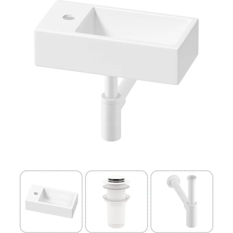 Комплект 3 в 1 Wellsee Lavinia Boho Bathroom Sink накладная/подвесная раковина 40x20 см 20216000R
