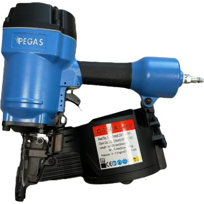 Промышленный барабанный гвоздезабивной пистолет Pegas pneumatic C-75PA  гвозди на катушке 1055