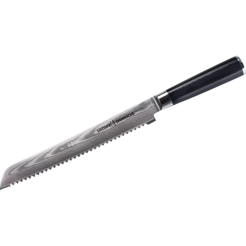 Нож кухонный для хлеба Samura DAMASCUS 230 мм, G-10, дамаск 67 слоев SD-0055/K