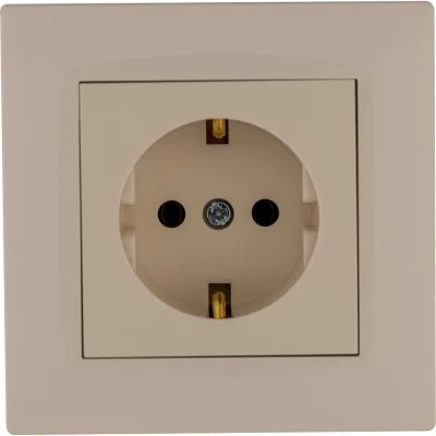 Розетка MAKEL с заземлением (Керамика) СП KAREA RIZZ 16А IP20 крем. 88010008