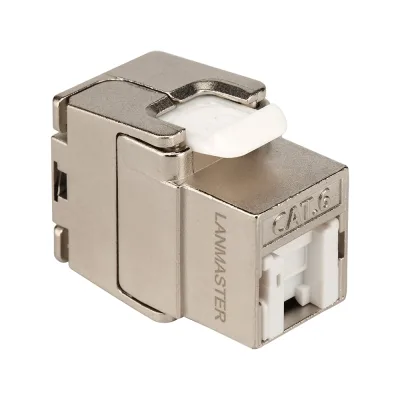 Модуль Keystone LANMASTER ToolLess, RJ45, экранированный, категория 6, со встроенной шторкой, 180 градусов LAN-TK45S6/180R