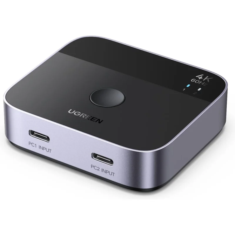 ΠΠ΅ΡΠ΅ΠΊΠ»ΡΡΠ°ΡΠ΅Π»Ρ UGREEN AW502 55451 USB-C Switch 2 In 1 Out 4K60Hz, ΡΠ΅ΡΠ½ΡΠΉ 55451_