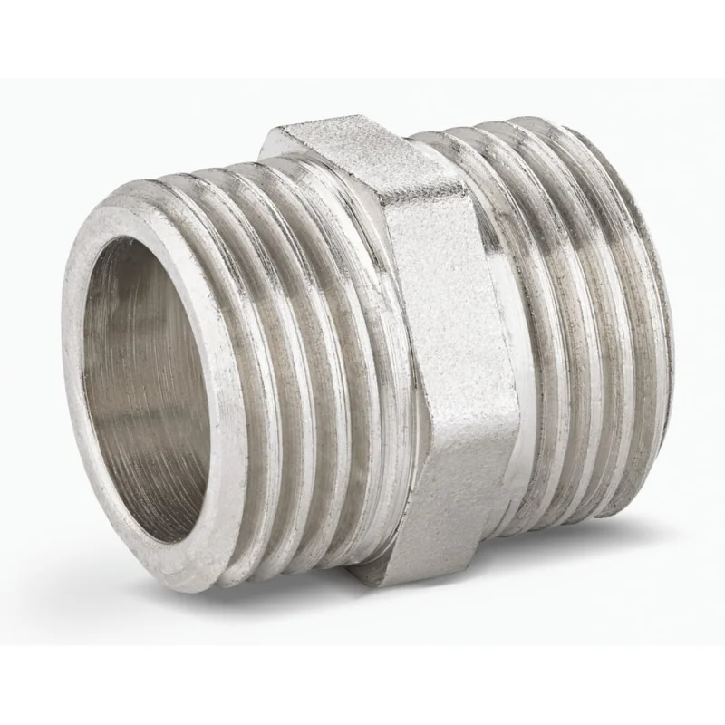 Ниппель прямой LD PRIDE DN40 (1 1/2") НР/НР латунь никель с биркой LD.67.511.40