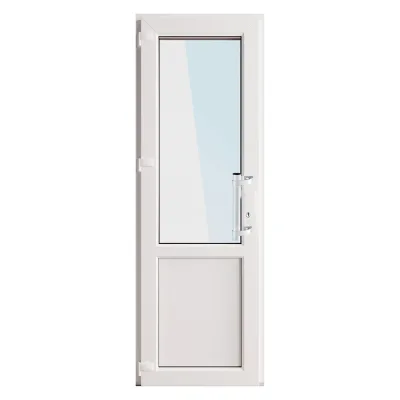 Металлопластиковая дверь VEKA 2050х900 мм алюминиевый порог белая левая стеклопакет