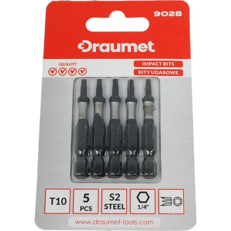 ΠΠΈΡΡ ΡΠ΄Π°ΡΠ½ΡΠ΅ TORX T10, 50 ΠΌΠΌ, S2, 5 ΡΡ DRAUMET 9028