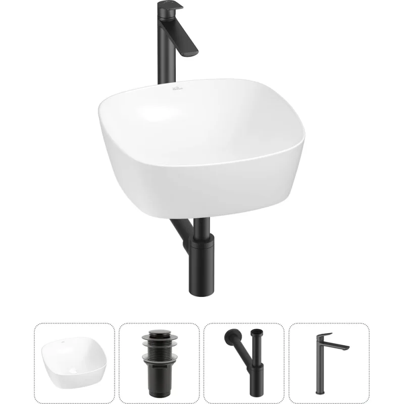 Набор Wellsee 4 в 1 Ground Breaking накладная раковина 40x40 см 20212134R