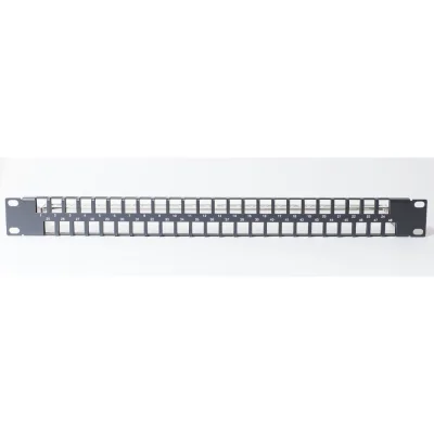 Коммутационная панель SPL модульная 19", 48 порта, 1U, с метками для маркировки, с задним организатором (без модулей), черный 500008