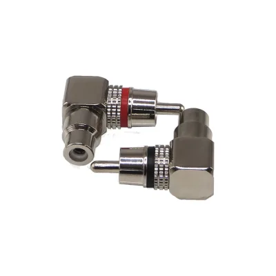 Коннектор переходник угловой AURA RCA 6 мм вход, 2 шт. RCA-P620