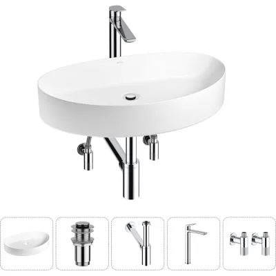 Набор Wellsee 5 в 1 Belle Spa 2.0 накладная раковина 64x40 см 20212617R