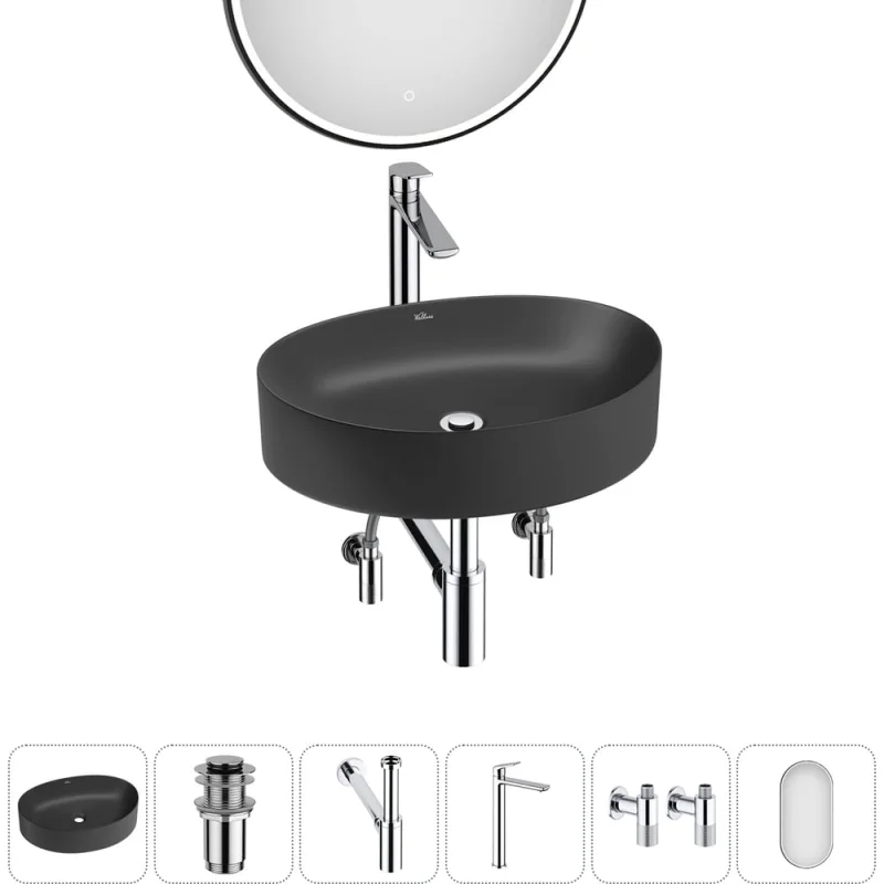 Набор Wellsee 6 в 1 Belle Spa 2.0 накладная раковина 50x38 см 20218455R