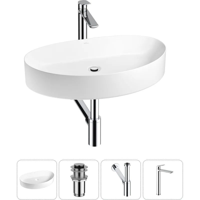Набор Wellsee 4 в 1 Belle Spa 2.0 накладная раковина 64x40 см 20212613R