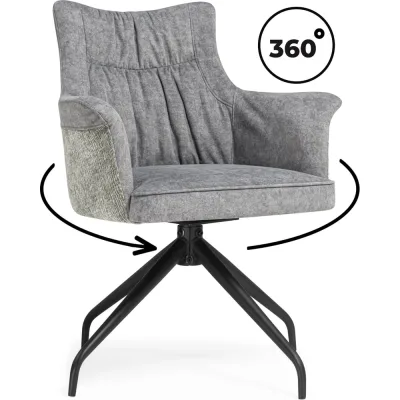 Стул на металлокаркасе Woodville Kaser 360 крутящийся grey/black 15841