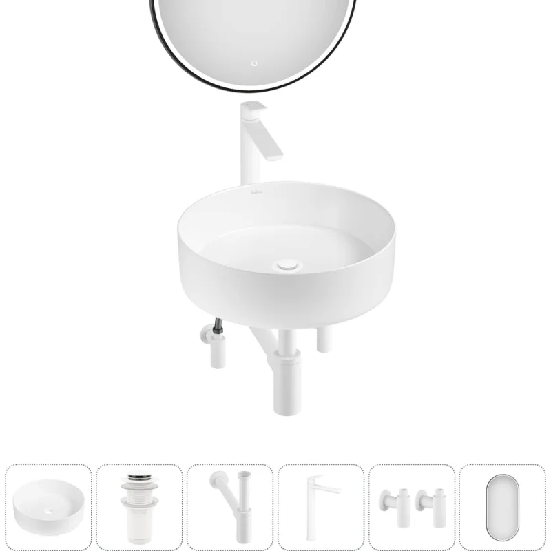 Акционный набор Wellsee 6 в Coax накладная раковина 36x36 см 20218218R