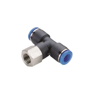 Фитинг цанговый тройник внутренняя резьба 1/4", диаметр 6 мм BlackWeld 5504bw