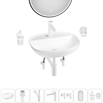 Набор Wellsee 7 в 1 Cute Twin R накладная раковина 50x42 см 20218962R