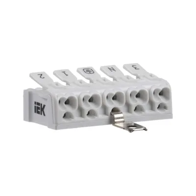 Клемма пружинная соединительная IEK КСПз5-3L+N+PE, 100шт UKZ-B06-5P-F0-E1-10