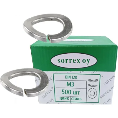 Шайба для болта SORREX М3 DIN 128, пружинная, гроверная, волнистая, 500 шт. 128,A-1-03 500