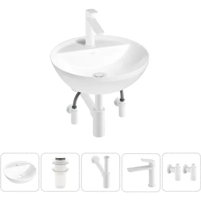 Набор Wellsee 5 в 1 Cute Twin R накладная раковина 42x42 см 20213337R