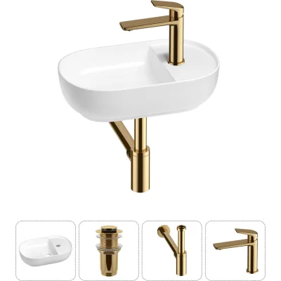 Мини-раковина для ванной комнаты или туалета Wellsee WC Area в наборе 4 в 1 20212103R