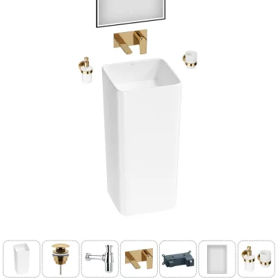 Набор Wellsee 6 в 1 Callipy Art напольная раковина 40x40x84 см 20218929R