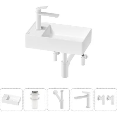 Мини-раковина для ванной комнаты или туалета Wellsee WC Area в наборе 5 в 1 20213825R