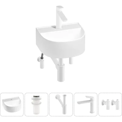 Мини-раковина для ванной комнаты или туалета Wellsee WC Area в наборе 5 в 1 20212124R