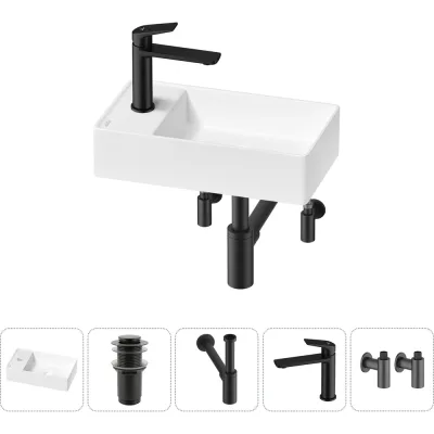 Мини-раковина для ванной комнаты или туалета Wellsee WC Area в наборе 5 в 1 20213823R