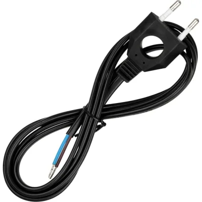 Шнур с плоской вилкой с вырезом TDM ELECTRIC ШУ04 ШВВП 2x0,75мм2 1,7 м. черный SQ1305-0032