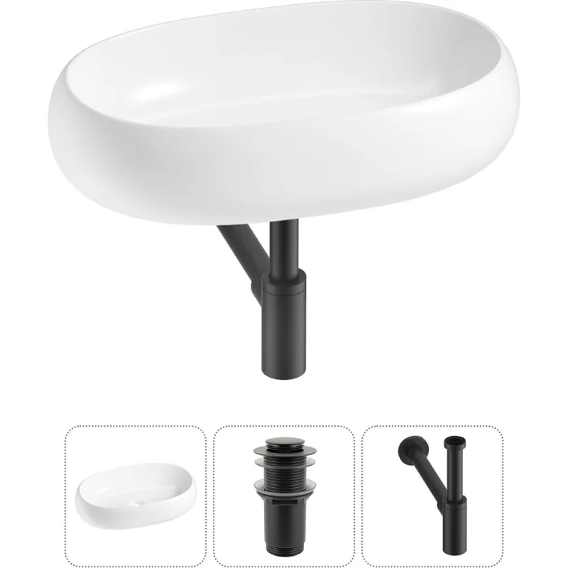 Комплект Wellsee 3 в 1 Lavinia Boho Bathroom Sink накладная раковина 56x33 см 20215084R