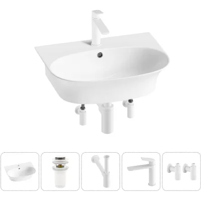 Комплект Wellsee 5 в 1 Lavinia Boho Bathroom Sink накладная/подвесная раковина 55x43 см 20216708R