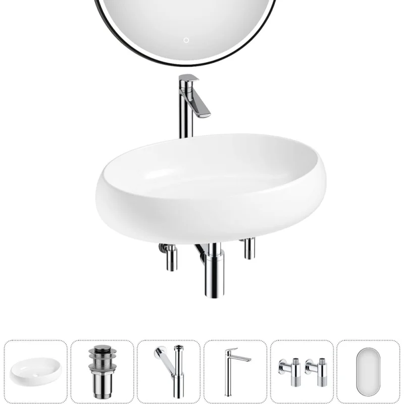 Комплект Wellsee 6 в 1 Lavinia Boho Bathroom Sink накладная раковина 60x40 см 20219265R
