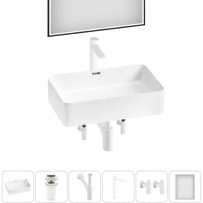 Комплект Wellsee 6 в 1 Lavinia Boho Bathroom Sink накладная раковина 48x31 см 20219324R