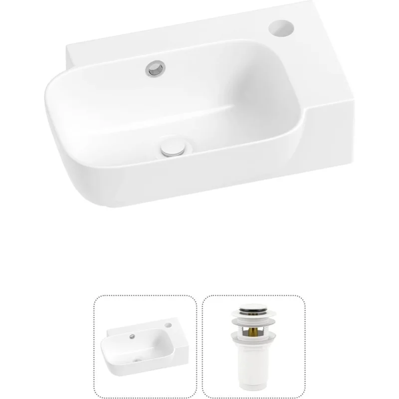 Комплект Wellsee 2 в 1 Lavinia Boho Bathroom Sink накладная/подвесная раковина 40x24 см 20216360R