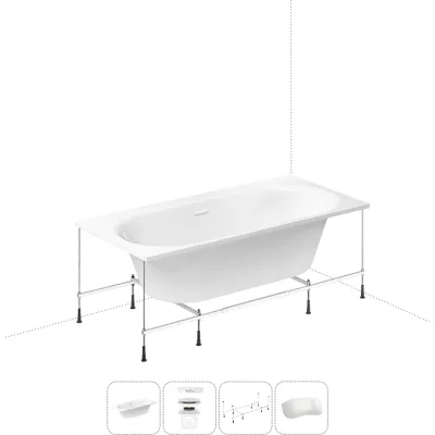 Акриловая ванна Wellsee 180х90 см Dream For More в наборе 4 в 1 20216810R