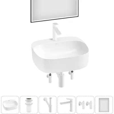 Набор Wellsee 6 в 1 Ideal накладная раковина 50x42 см 20218710R