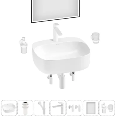 Набор Wellsee 7 в 1 Ideal накладная раковина 50x42 см 20218714R